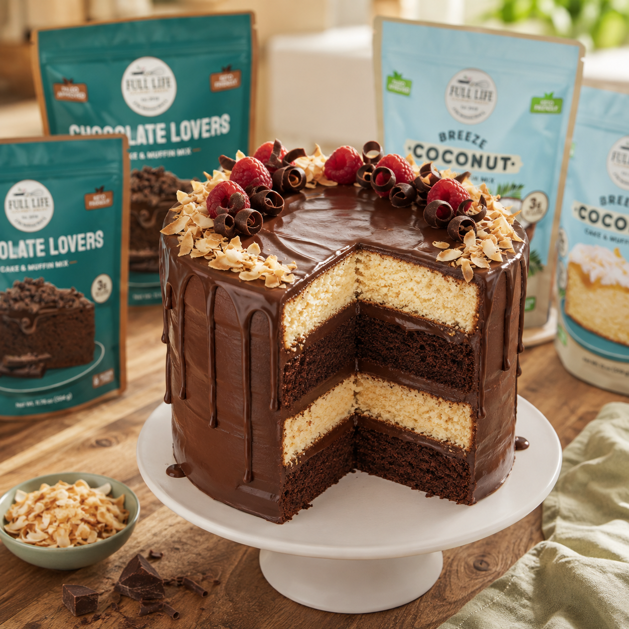 How to Make a Tall Four-Layer Gluten-Free Cake with Full Life Baking Kits