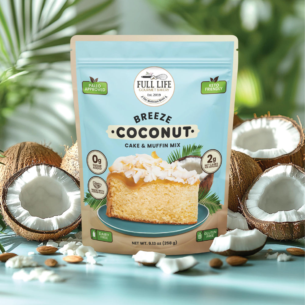 Breeze Coconut Cake & Muffin Mix – Cake - Gluten-Free, Dairy-Free, Sugar-Free – Full Life Gourmet Bakery