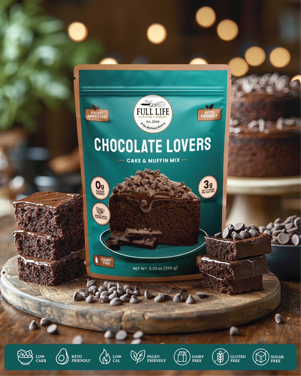 Chocolate Lovers Cake & Muffin Mix – Cake - Gluten-Free, Dairy-Free, Sugar-Free – Full Life Gourmet Bakery