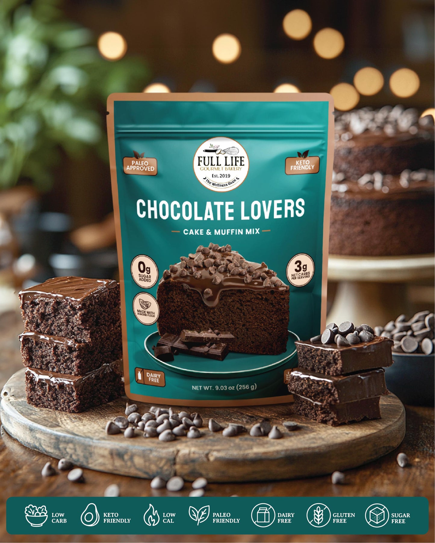 Chocolate Lovers Cake & Muffin Mix – Cake - Gluten-Free, Dairy-Free, Sugar-Free – Full Life Gourmet Bakery
