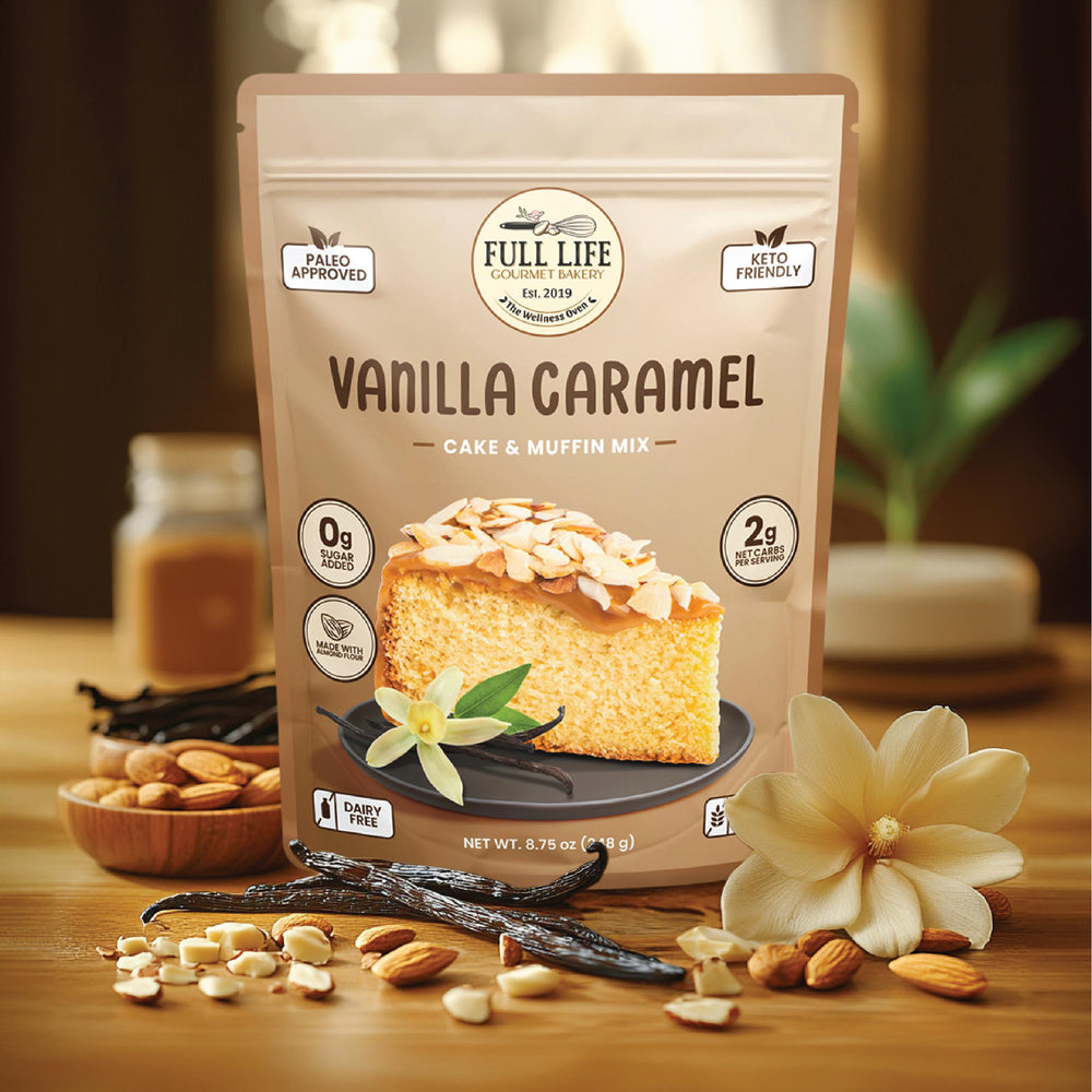 
                  
                    Vanilla Caramel Cake & Muffin Mix – Cake - Gluten-Free, Dairy-Free, Sugar-Free – Full Life Gourmet Bakery
                  
                